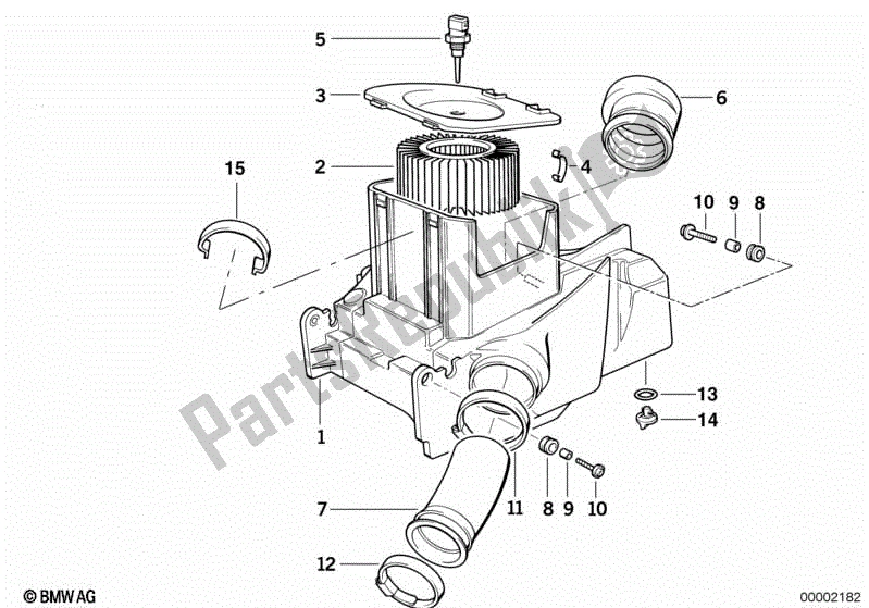 Alle onderdelen voor de Inlaatgeluiddemper / Filterpatroon Inlaatgeluiddemper / Filterpatroon van de BMW R 1100 RT 259 T 1995 - 2001