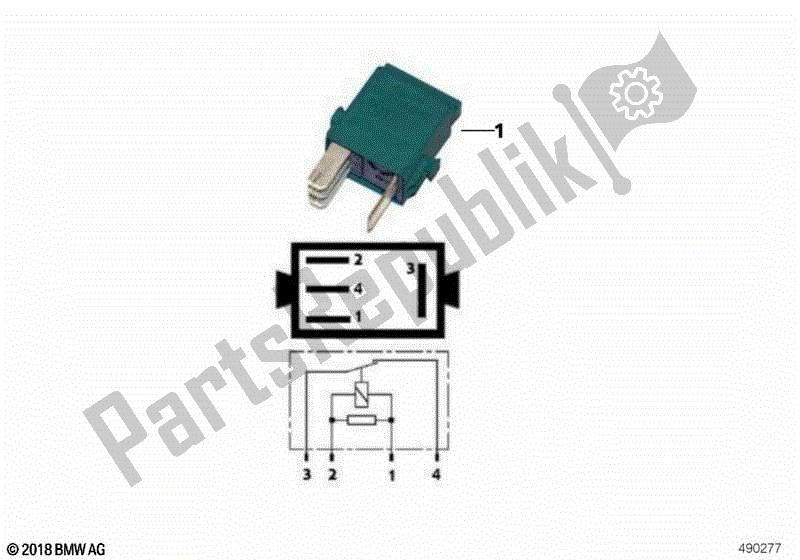 All parts for the Mini Relay, Opener, Green of the BMW R 1100 RT 259 T 1995 - 2001