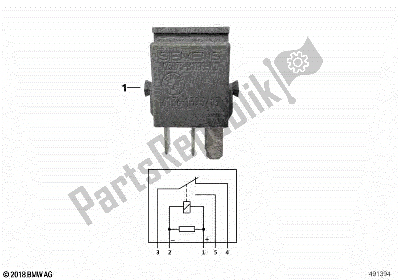 All parts for the Minirelay, Change-over Contact, Grey of the BMW R 1100 RT 259 T 1995 - 2001