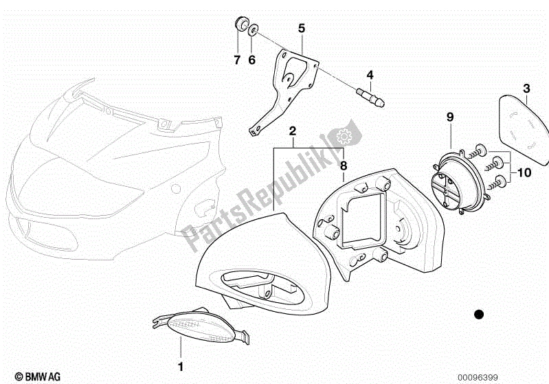 All parts for the Mirror of the BMW R 1100 RT 259 T 1995 - 2001