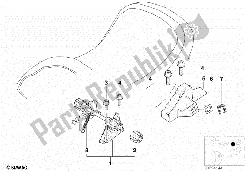 All parts for the Mounting Parts For Bench Seat of the BMW R 1100 RT 259 T 1995 - 2001