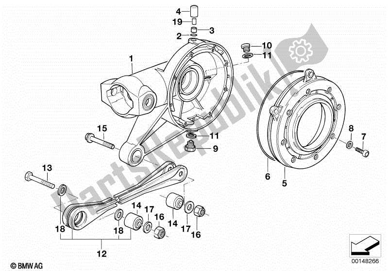 All parts for the Rear Axle Housing And Rod of the BMW R 1100 RT 259 T 1995 - 2001