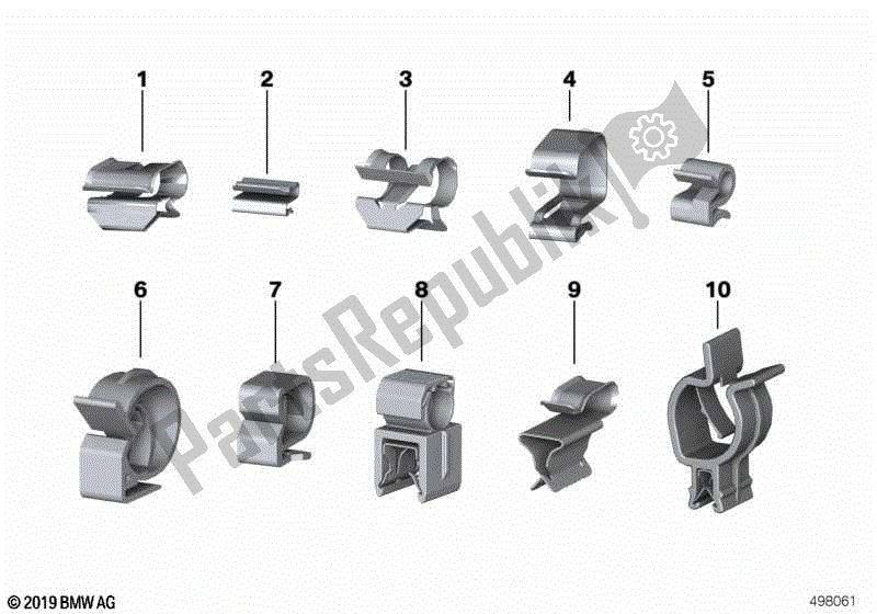 All parts for the Retaining Clips, Line Clips of the BMW R 1100 RT 259 T 1995 - 2001
