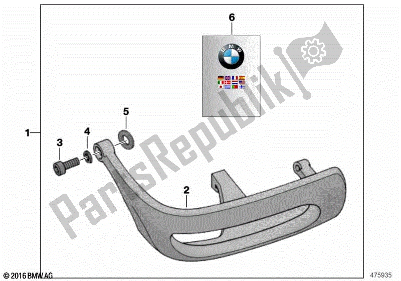 All parts for the Retrofit Kit, Plastic Safety Bar of the BMW R 1100 RT 259 T 1995 - 2001