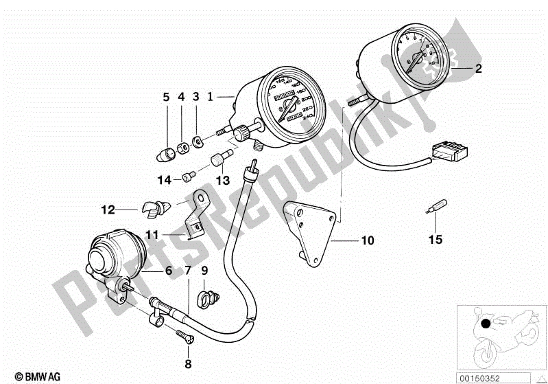 Tutte le parti per il Tachimetro / Giro Contatore del BMW R 1100 RT 259 T 1995 - 2001