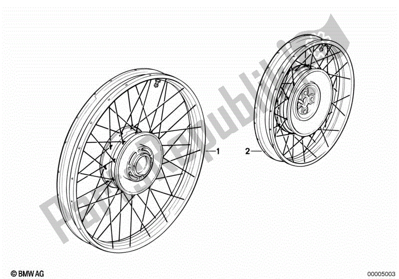 All parts for the Spoke Wheel of the BMW R 1100 RT 259 T 1995 - 2001
