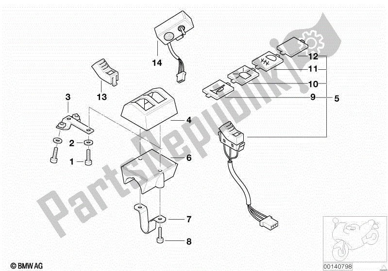 All parts for the Switch, Authorities of the BMW R 1100 RT 259 T 1995 - 2001