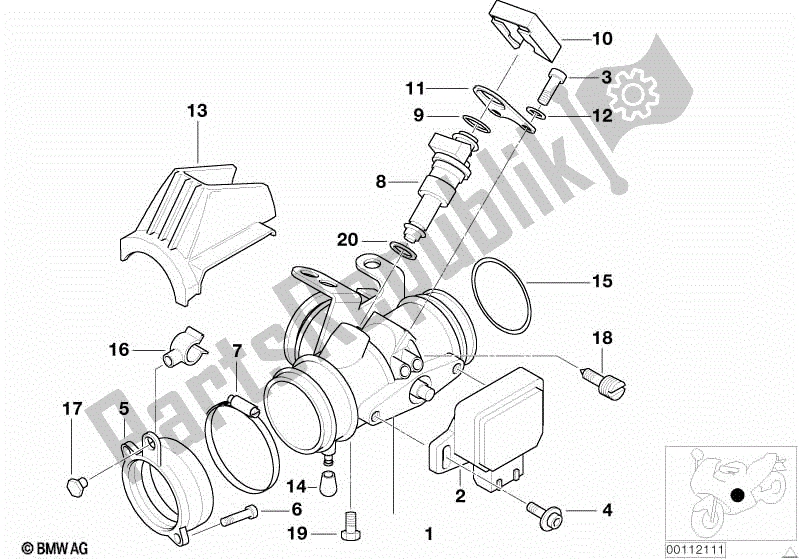 Tutte le parti per il Corpo Farfallato del BMW R 1100 RT 259 T 1995 - 2001