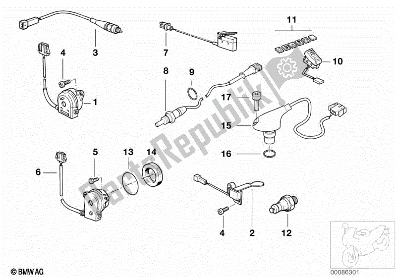 All parts for the Various Switches of the BMW R 1100 RT 259 T 1995 - 2001