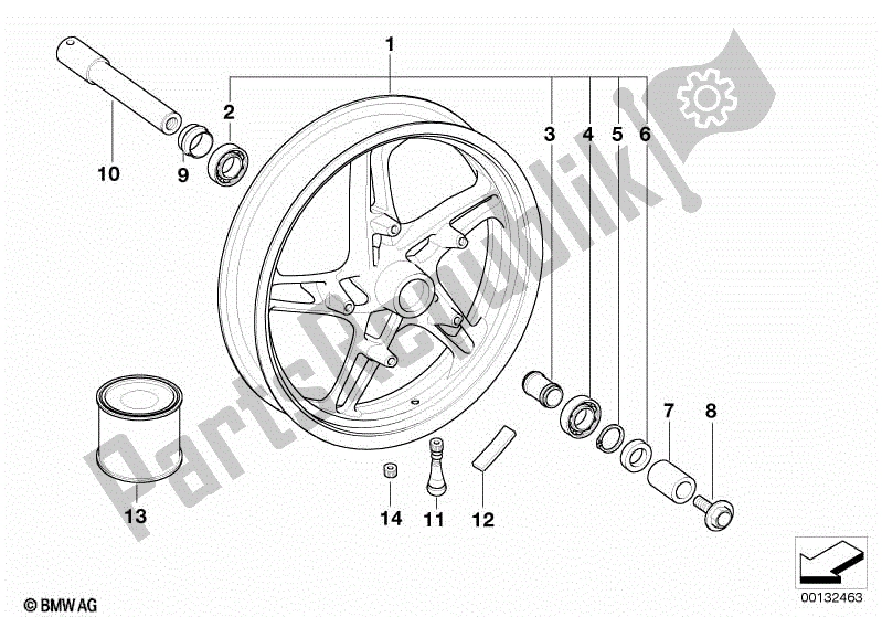 Todas las partes para Rueda Delantera Fundida Con / Sin Abs 2 de BMW R 1100S 259 S 1998 - 2004