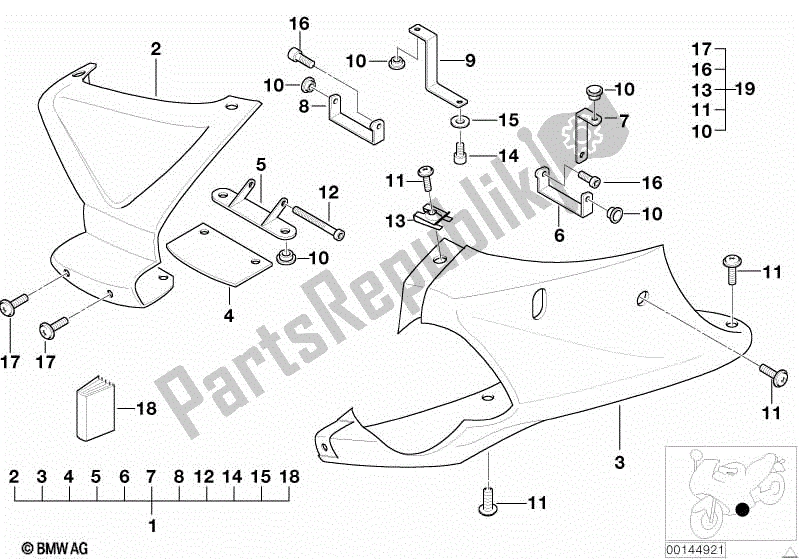 Todas las partes para Spoiler Del Motor de BMW R 1100S 259 S 1998 - 2004