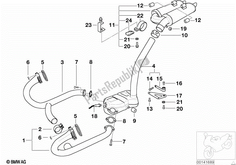 Todas las partes para Partes Del Sistema De Escape Con Soportes de BMW R 1100S 259 S 1998 - 2004