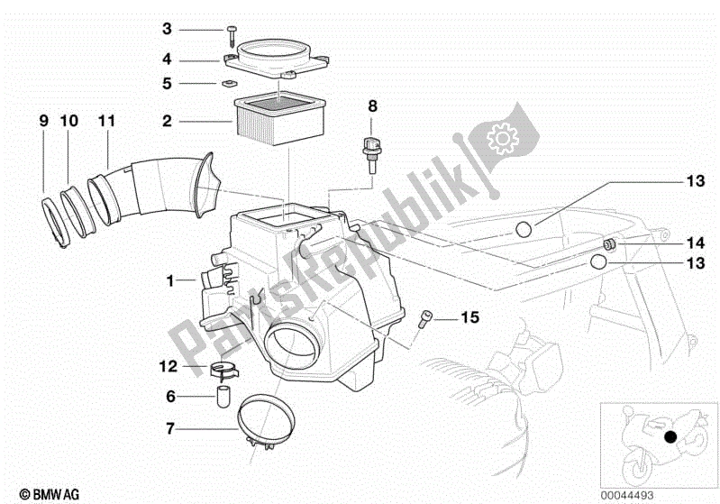 All parts for the Intake Silencer / Filter Cartridge Intake Silencer / Filter Cartridge of the BMW R 1100S 259 S 1998 - 2004