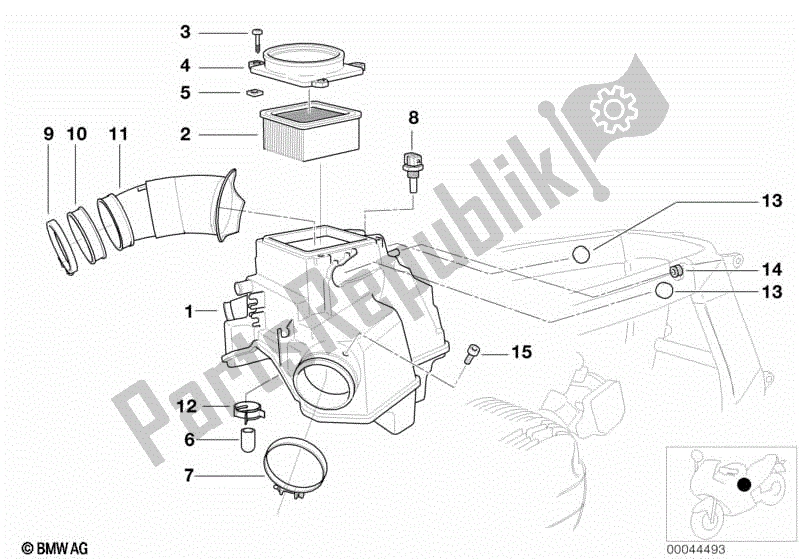 All parts for the Intake Silencer / Filter Cartridge Intake Silencer / Filter Cartridge of the BMW R 1100S 259 S 1998 - 2004