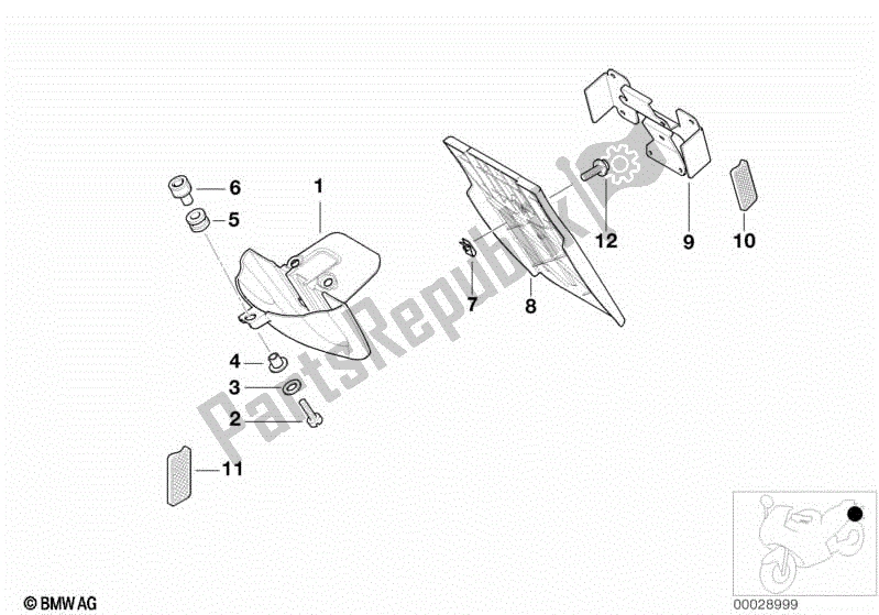 Todas las partes para Soporte De Placa De Matrícula / Reflectores de BMW R 1100S 259 S 1998 - 2004