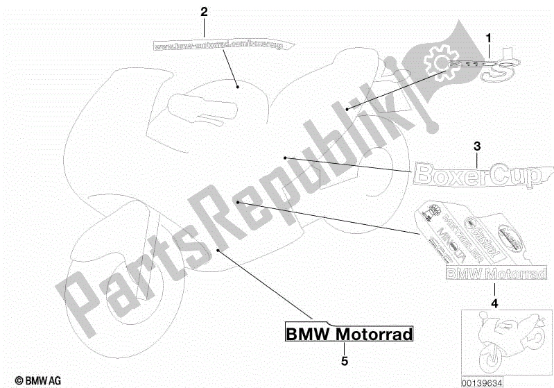 Todas las partes para Etiqueta Adhesiva Boxer Cup Replika 2004 de BMW R 1100S 259 S 1998 - 2004