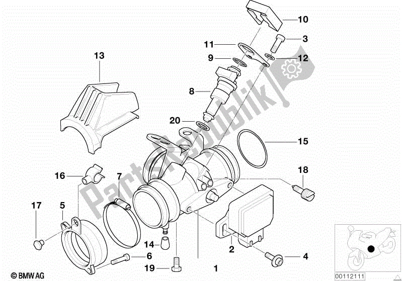 All parts for the Throttle Housing Assy of the BMW R 1100S 259 S 1998 - 2004