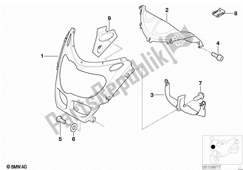 Todas las partes para Parte Superior Del Panel De Moldura de BMW R 1100S 259 S 1998 - 2004