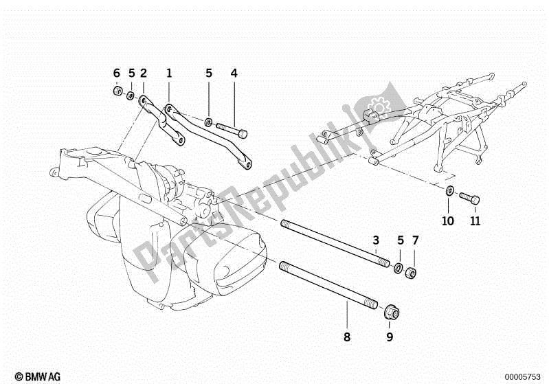 Alle onderdelen voor de Motorophanging van de BMW R 1150 GS  21 1999 - 2004