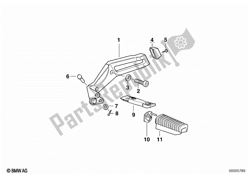 Todas las partes para Placa De Reposapiés / Reposapiés Trasero de BMW R 1150 GS  21 1999 - 2004