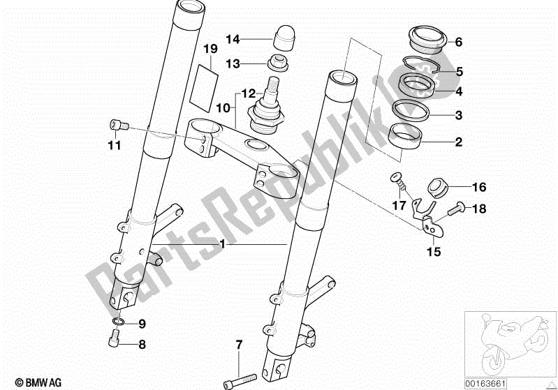 Todas las partes para Deslizador De Horquilla / Puente De Horquilla Inferior de BMW R 1150 GS  21 1999 - 2004