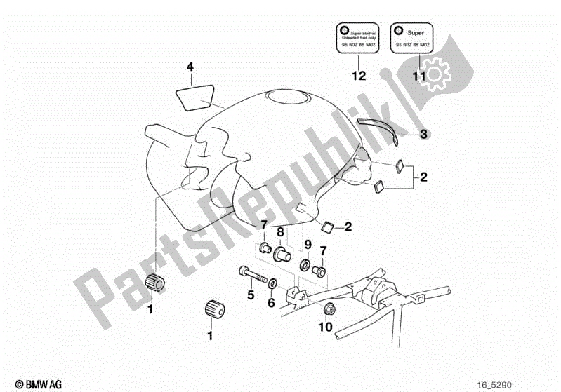 Todas las partes para Tanque De Combustible / Piezas De Montaje de BMW R 1150 GS  21 1999 - 2004