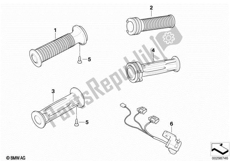 Todas las partes para Empuñadura De Manillar, Calefactable de BMW R 1150 GS  21 1999 - 2004