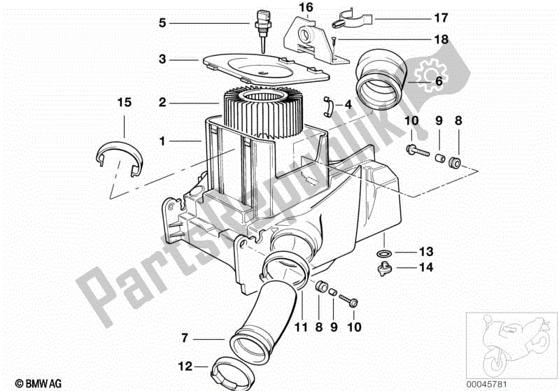 Tutte le parti per il Silenziatore Di Aspirazione / Cartuccia Filtro Silenziatore Di Aspirazione / Cartuccia Filtro del BMW R 1150 GS  21 1999 - 2004