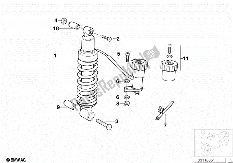 Alle onderdelen voor de Veerpoot Achter Hydraulisch van de BMW R 1150 GS  21 1999 - 2004