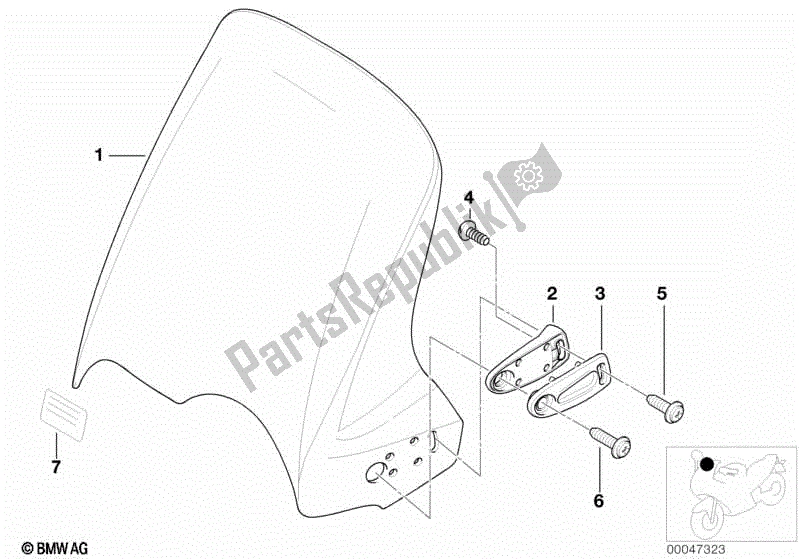 Todas las partes para Partes Montadas En El Parabrisas de BMW R 1150 GS  21 1999 - 2004