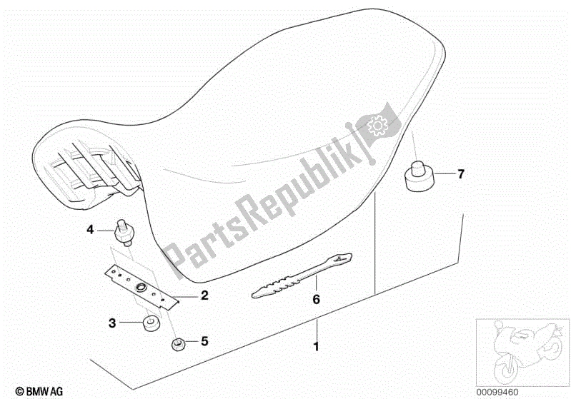 Todas las partes para Asiento De Banco / Piezas Individuales de BMW R 1150 GS ADV 21 A 2001 - 2005