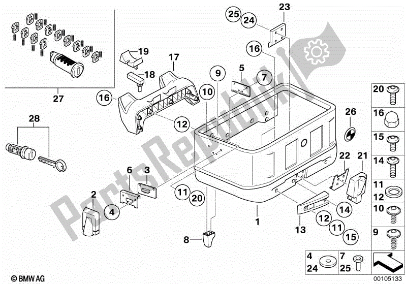 Todas las partes para Sección Inferior De La Caja De Aluminio de BMW R 1150 GS ADV 21 A 2001 - 2005