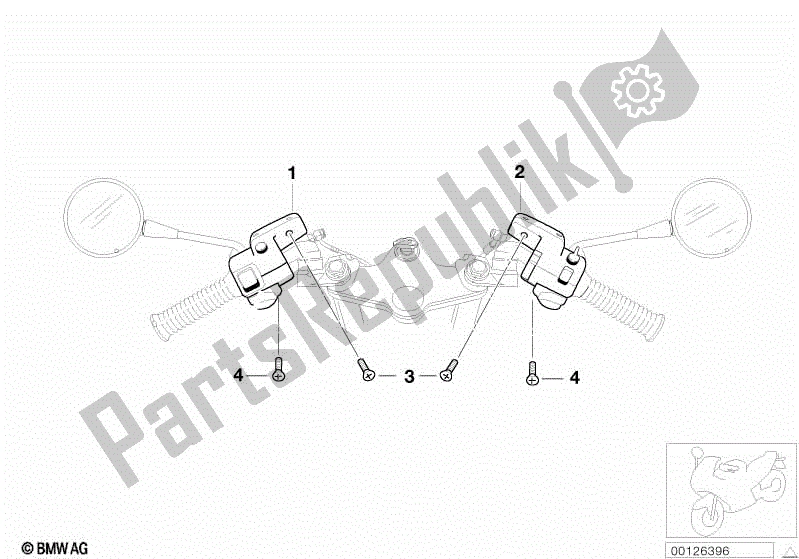 Todas las partes para Peine. Interruptor Manillar / Eu-contin. Ligero de BMW R 1150 GS ADV 21 A 2001 - 2005