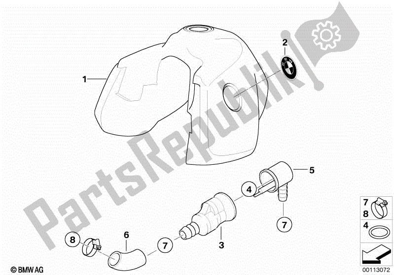 Todas las partes para Depósito De Combustible de BMW R 1150 GS ADV 21 A 2001 - 2005