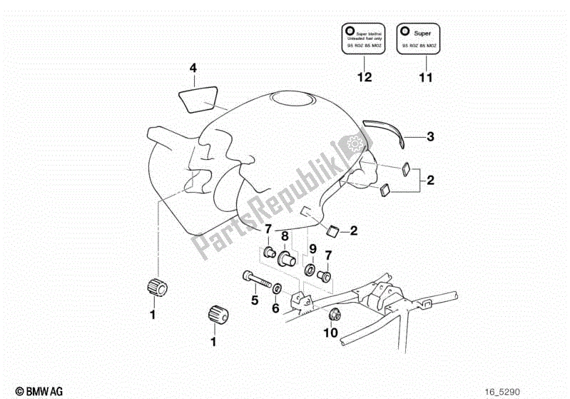 Todas las partes para Tanque De Combustible / Piezas De Montaje de BMW R 1150 GS ADV 21 A 2001 - 2005