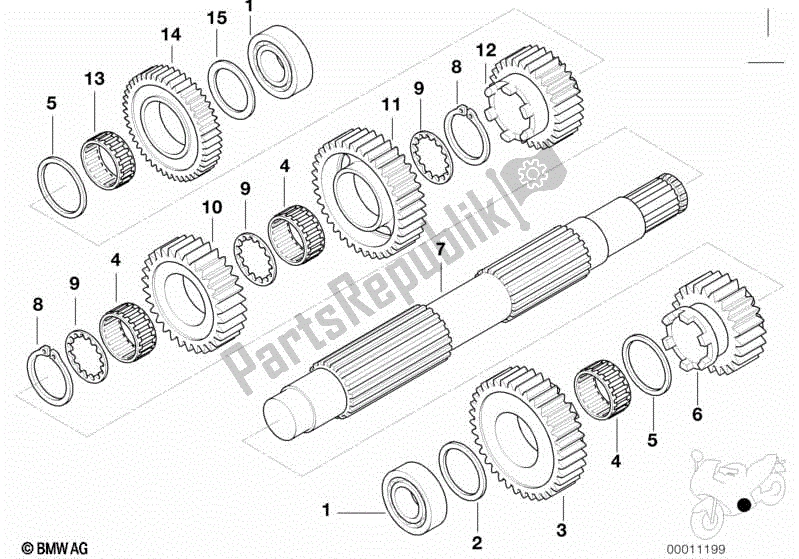 Todas las partes para Eje De Salida de BMW R 1150 GS ADV 21 A 2001 - 2005