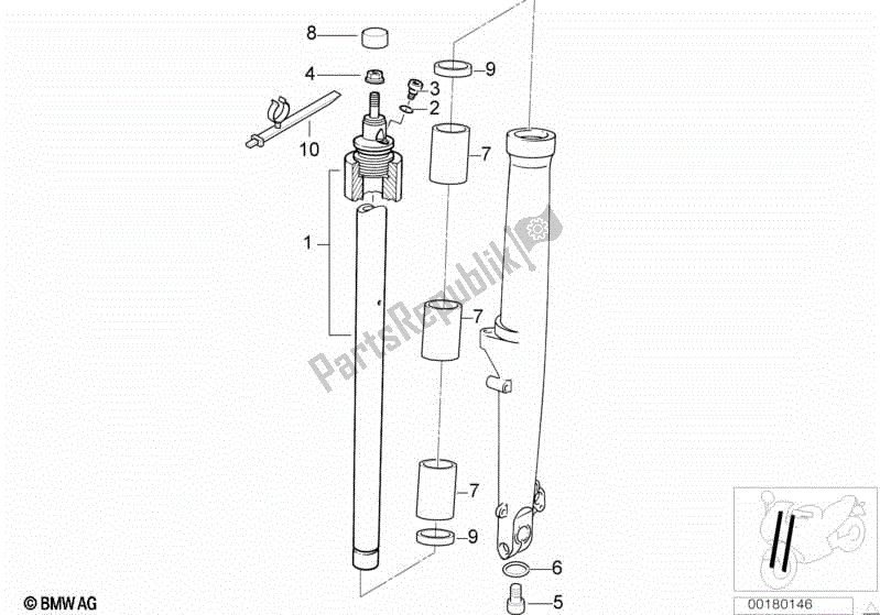 All parts for the Stanchion of the BMW R 1150 GS ADV 21 A 2001 - 2005