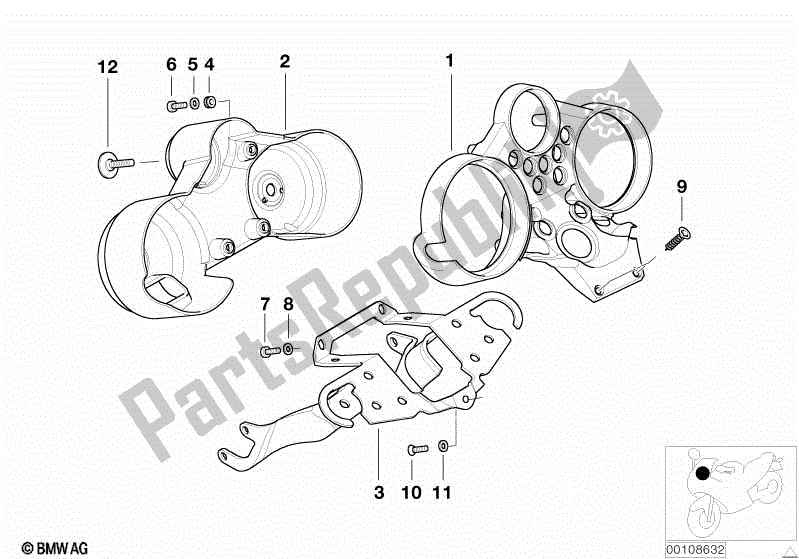 Todas las partes para Soporte De Tablero de BMW R 1150R 28 2001 - 2006