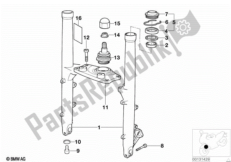 Todas las partes para Deslizador De Horquilla / Puente De Horquilla Inferior de BMW R 1150R 28 2001 - 2006