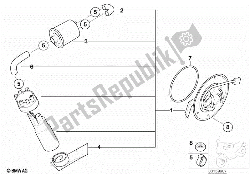 Todas las partes para Bomba De Combustible / Filtro de BMW R 1150R 28 2001 - 2006