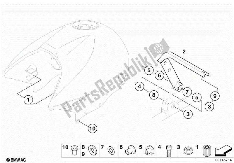 Todas las partes para Tanque De Combustible / Piezas De Montaje de BMW R 1150R 28 2001 - 2006