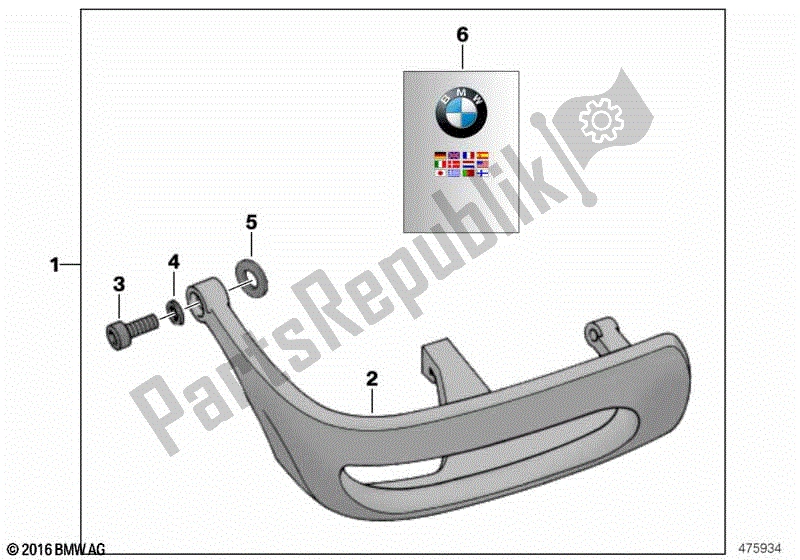 Todas las partes para Barra De Seguridad Izquierda, Plástico de BMW R 1150R 28 2001 - 2006