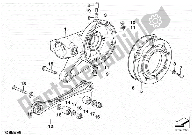 Todas las partes para Caja Y Varilla Del Eje Trasero de BMW R 1150R 28 2001 - 2006