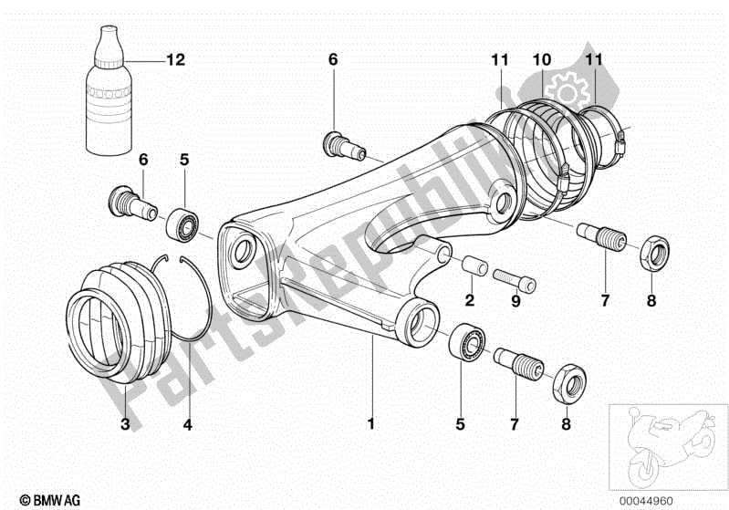 Todas as partes de Braço Oscilante Da Roda Traseira do BMW R 1150R 28 2001 - 2006