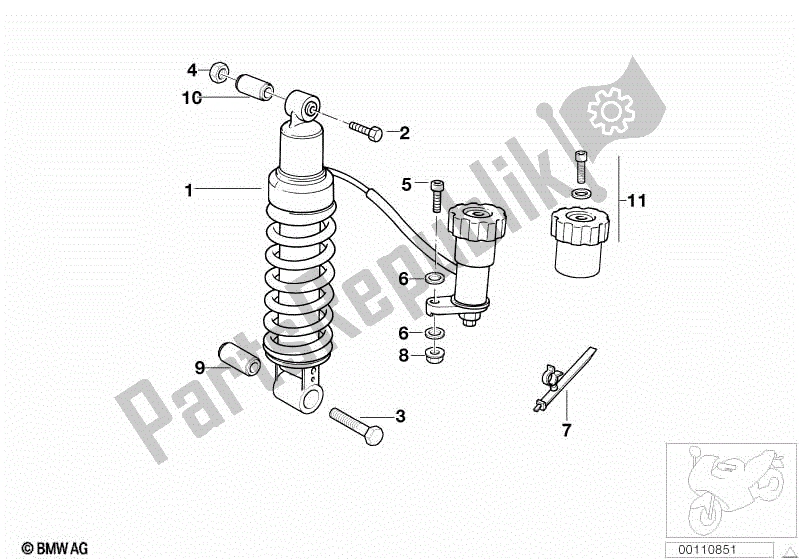 Todas las partes para Puntal De Resorte Trasero Hidráulico de BMW R 1150R 28 2001 - 2006