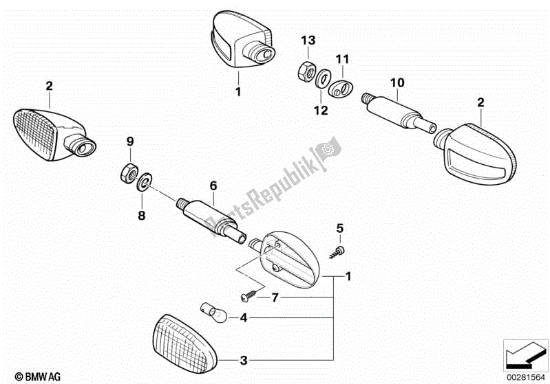 Todas las partes para Luces De Señal De Giro de BMW R 1150R 28 2001 - 2006