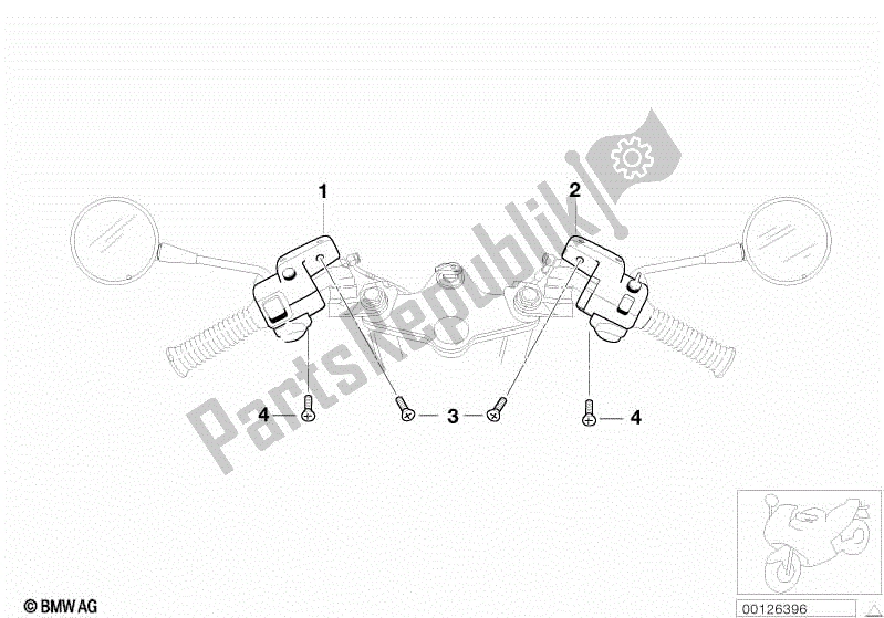 Toutes les pièces pour le Peigne. Interrupteur Guidon / Eu-contin. Lumière du BMW R 1150 RS 22 2001 - 2004