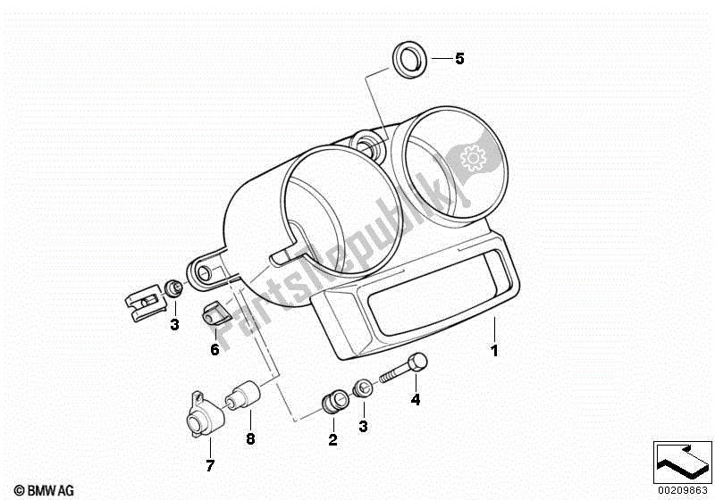 Tutte le parti per il Parti Di Montaggio Del Cruscotto del BMW R 1150 RS 22 2001 - 2004