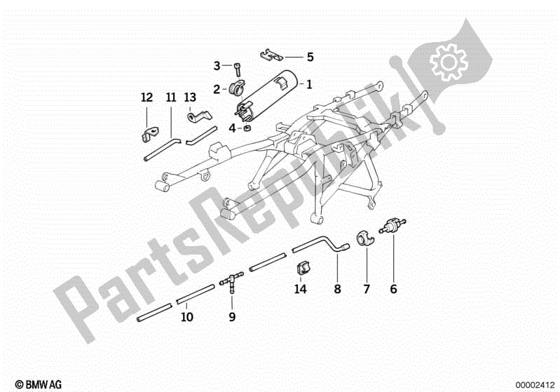 All parts for the Activated Charcoal Filter/fuel Ventilat of the BMW R 1150 RT 22 2001 - 2006