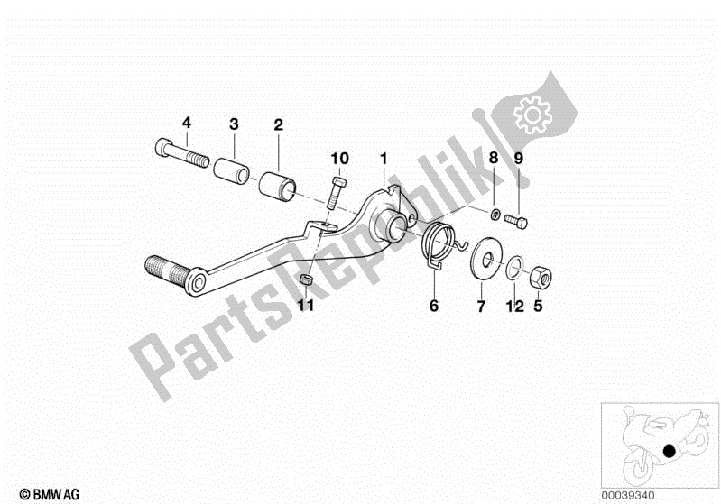 All parts for the Brake Pedal of the BMW R 1150 RT 22 2001 - 2006